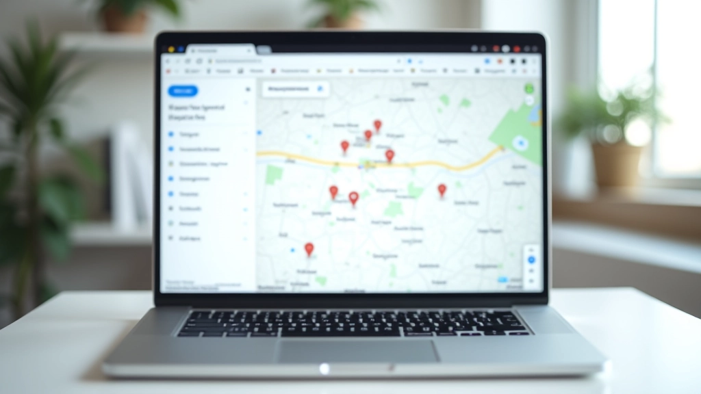 Google žemėlapis su keliomis verslininkų vietomis ir pinais rodančiais paslaugas