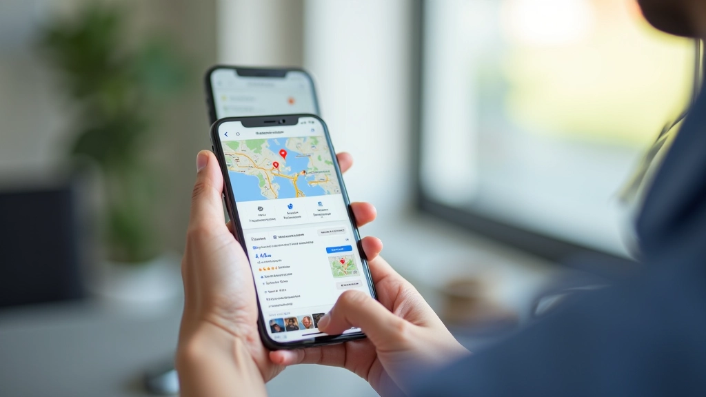Google verslo profilis ekrane rodantis verslą su atsiliepimais ir informacija